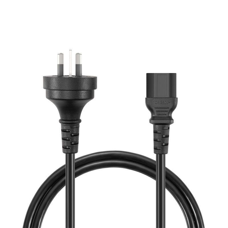 4ft (1.2m) AS/NZS 3112 Australia to IEC60320 C13 3 x 1.0mm² 250V/10A Power Cord, Black