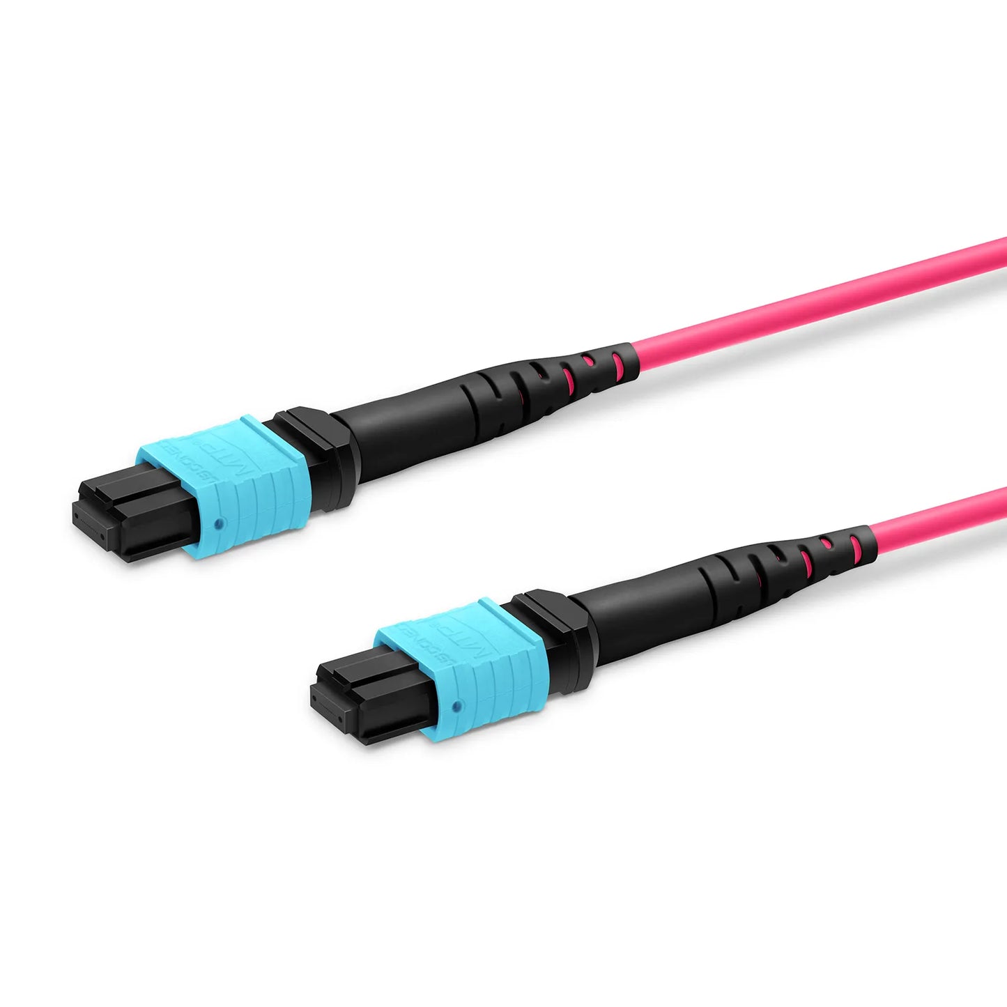 6m (20ft) MTP® Jumper, MTP®-12 UPC (Female) to MTP®-12 UPC (Female), 12 Fibers, Multimode (OM4), Plenum (OFNP), 0.35dB Max, Type B, Magenta