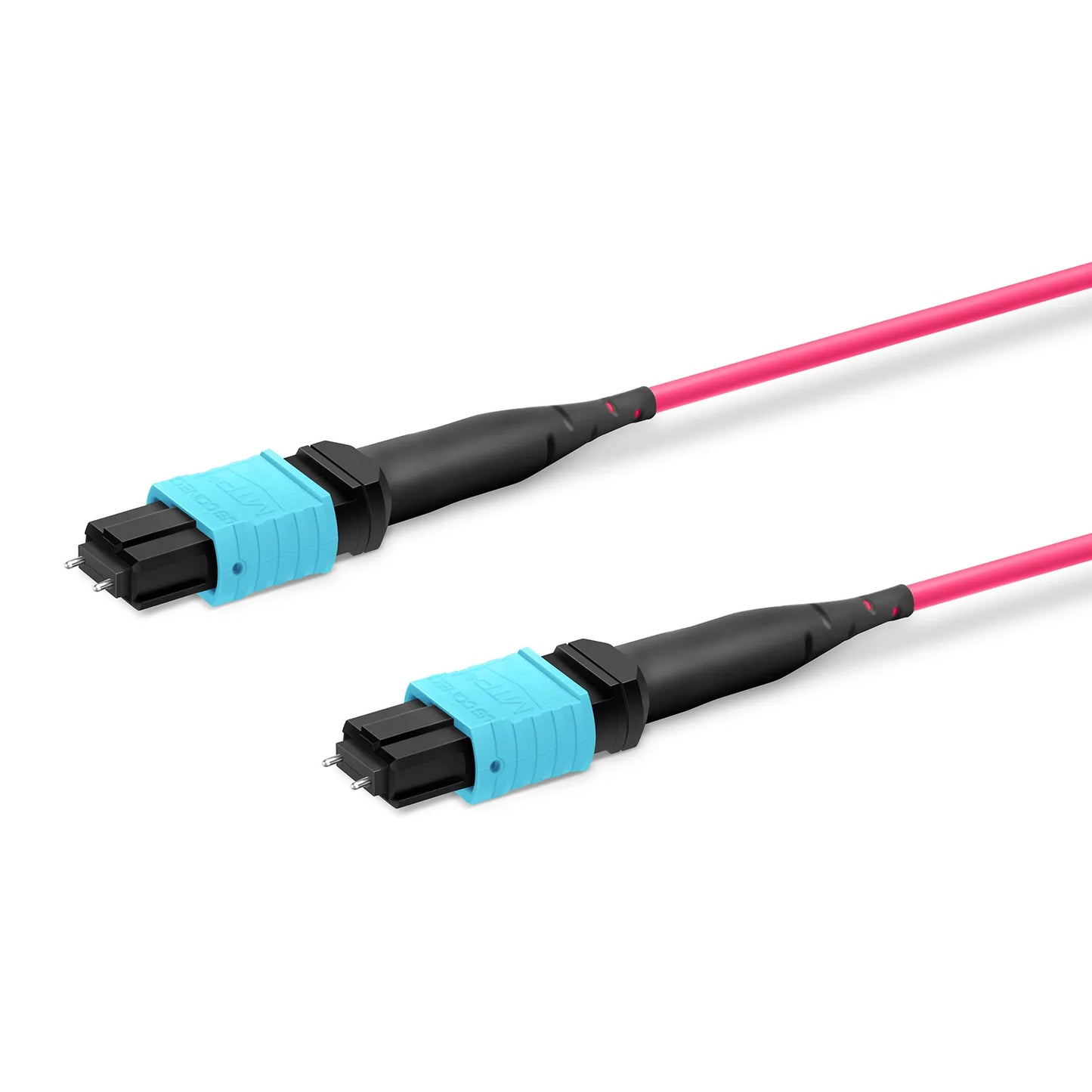 30m (98ft) MTP® Trunk Cable, MTP®-12 UPC (Male) to MTP®-12 UPC (Male), 36 Fibers, Multimode (OM4), Plenum (OFNP), 0.20dB Max, Type B, Double Jacket, Magenta