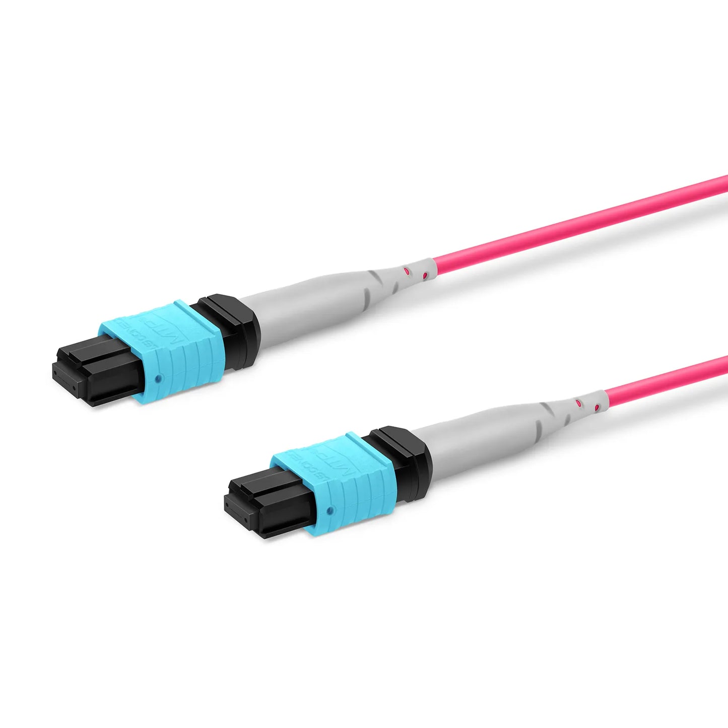30m (98ft) MTP® Trunk Cable, MTP®-8 UPC (Female) to MTP®-8 UPC (Female), 24 Fibers, Multimode (OM4), Plenum (OFNP), 0.20dB Max, Type B, Double Jacket, Magenta