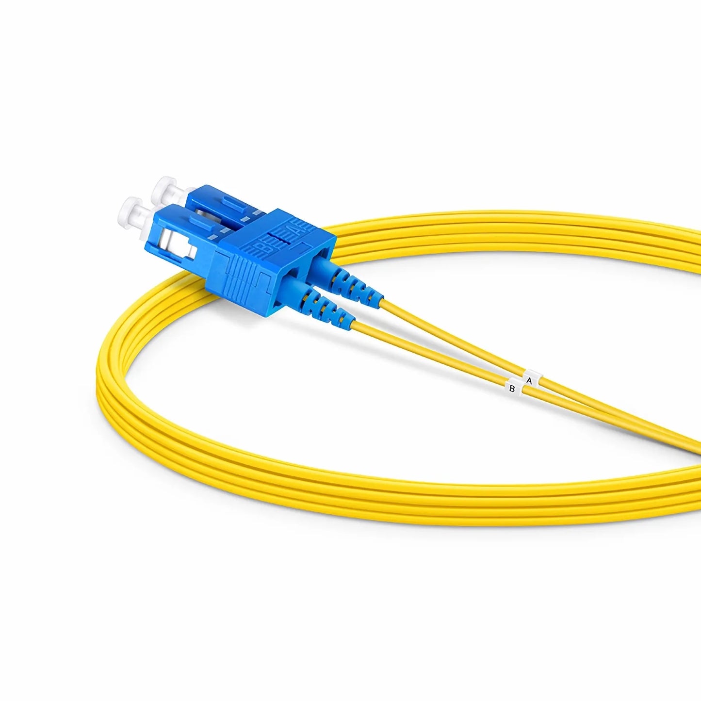 5m (16ft) Fiber Patch Cable, 2 Fibers, LC UPC Duplex to SC UPC Duplex, Single Mode (OS2), Riser (OFNR), 1.2mm, Tight-Buffered, Yellow