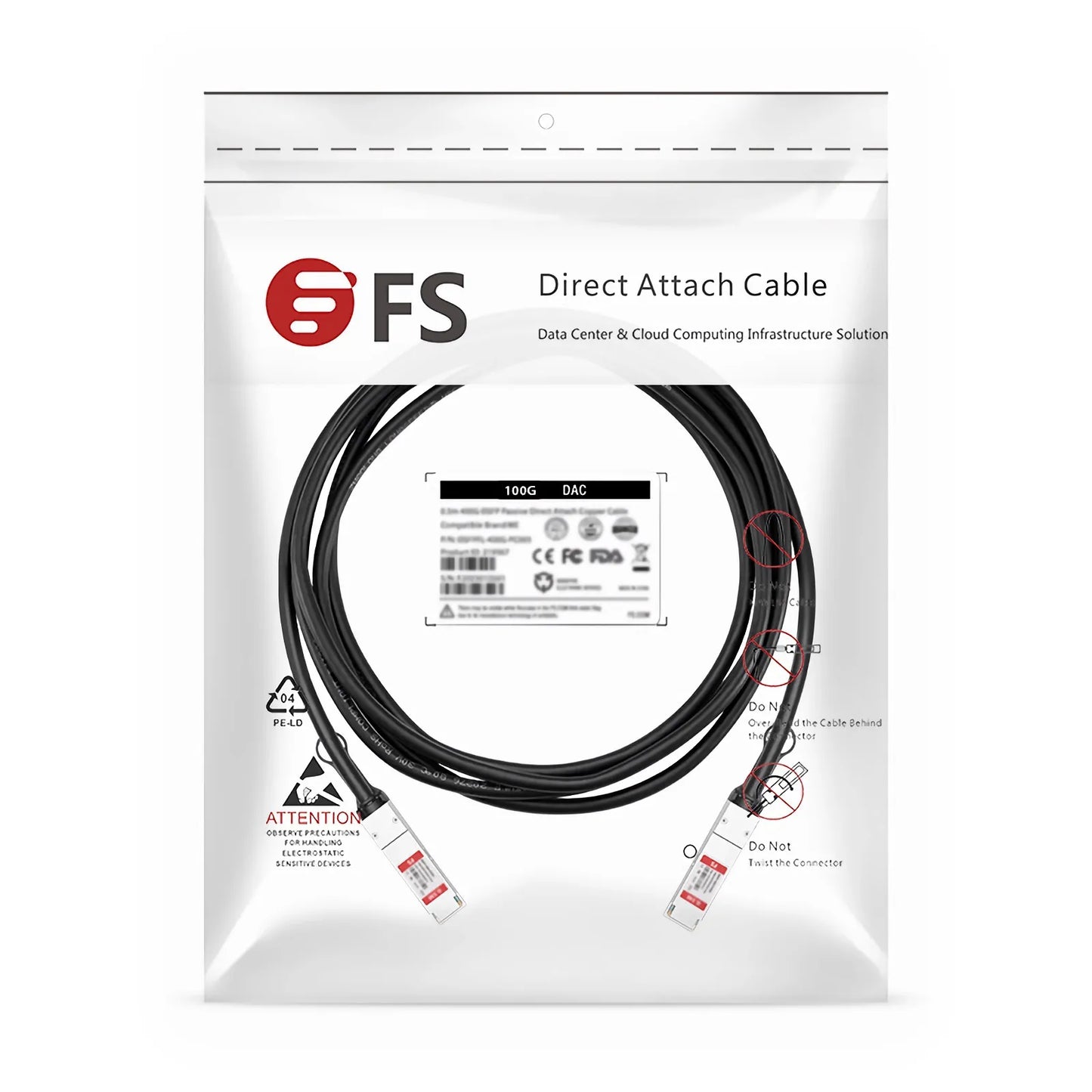 5m (16ft) Cisco QSFP-100G-CU5M Compatible 100G QSFP28 4 x 25G NRZ Passive Direct Attach Copper Twinax Cable