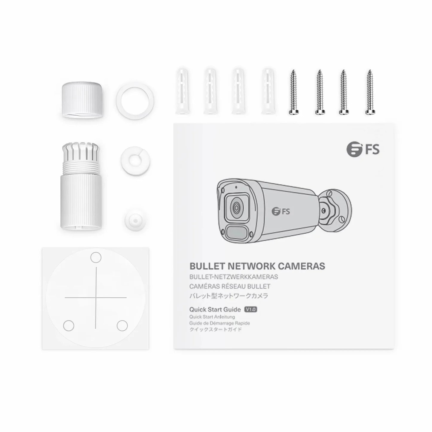 IPC201-FC-4M-B Bullet Camera, with Fixed 2.8mm Lens, 4MP Resolution, Built-in Mic, 98ft Color Night Vision, Smart Person/Vehicle Detection, IP67 PoE Network Camera
