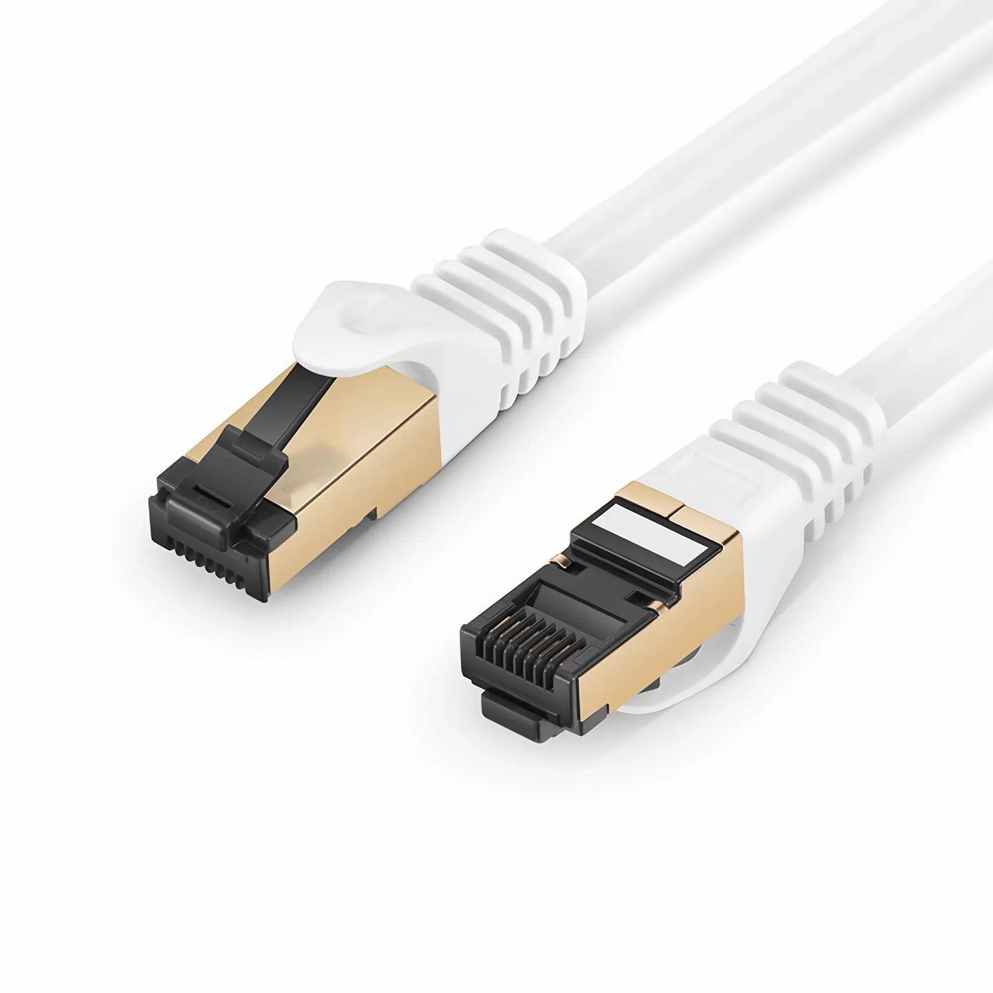 10ft (3m) Cat8 28AWG Snagless Shielded (S/FTP) PVC CM Ethernet Network Patch Cable, Off-White