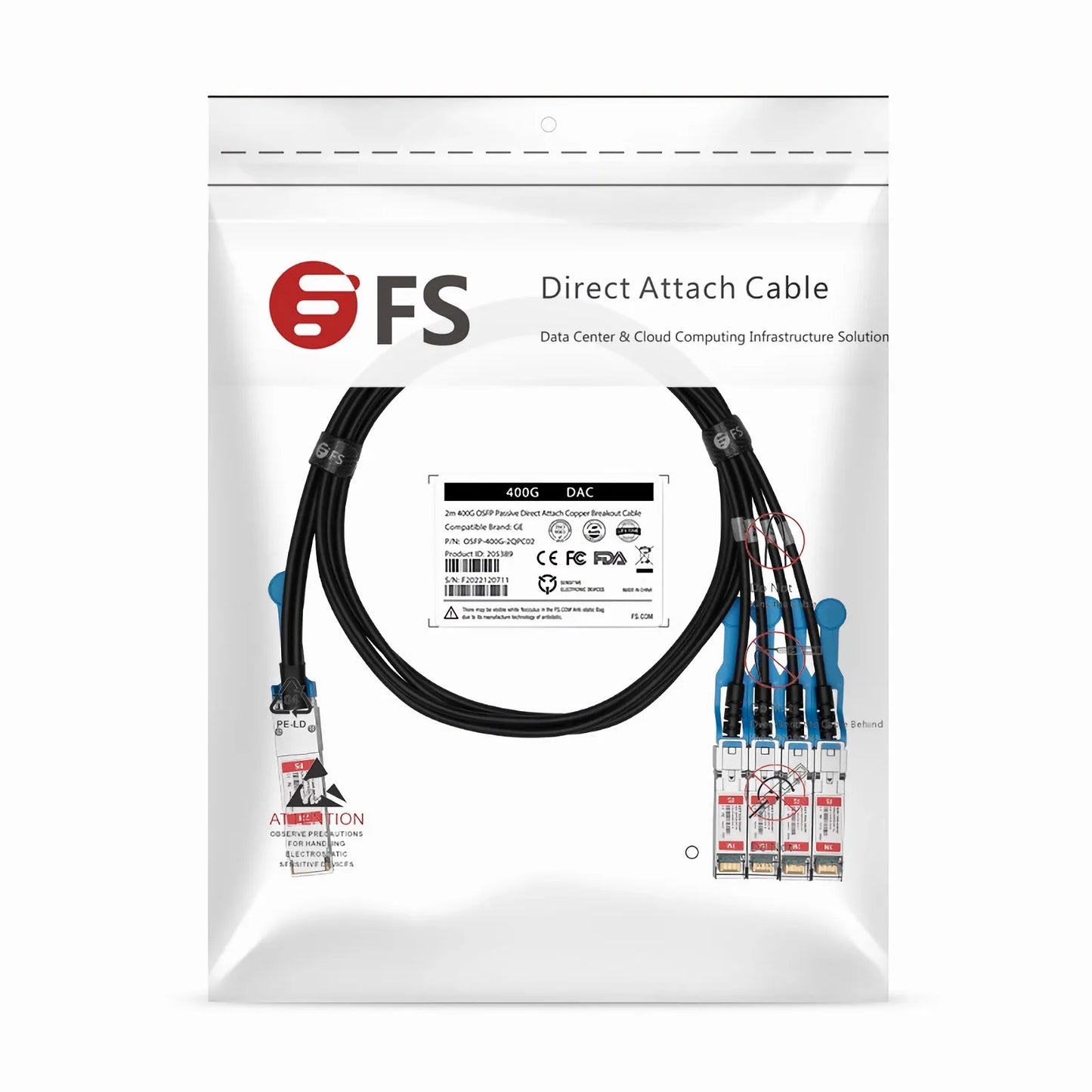 7m (23ft) Cisco Compatible 100G QSFP28 4 x 25G NRZ to 4 x 25G SFP28 NRZ Active Direct Attach Copper Breakout Cable