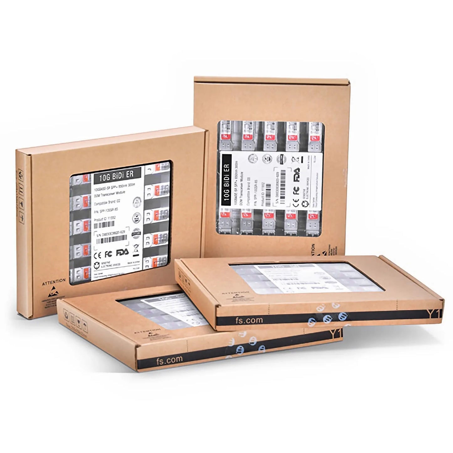 10GBASE-BX BiDi SFP+ 1550nm-TX/1490nm-RX 80km DOM Simplex LC/UPC SMF Optical Transceiver Module for FS Switches