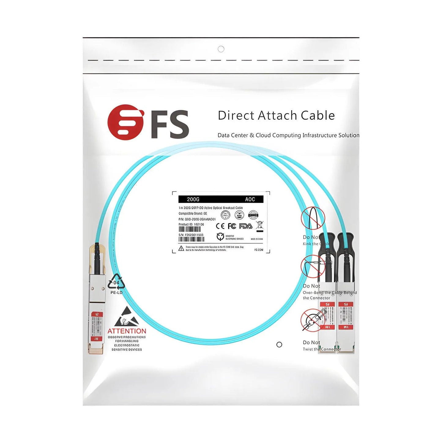 1m (3ft) Generic Compatible 200G QSFP-DD 8 x 25G NRZ to 2 x 100G QSFP28 4 x 25G NRZ Active Optical Breakout Cable