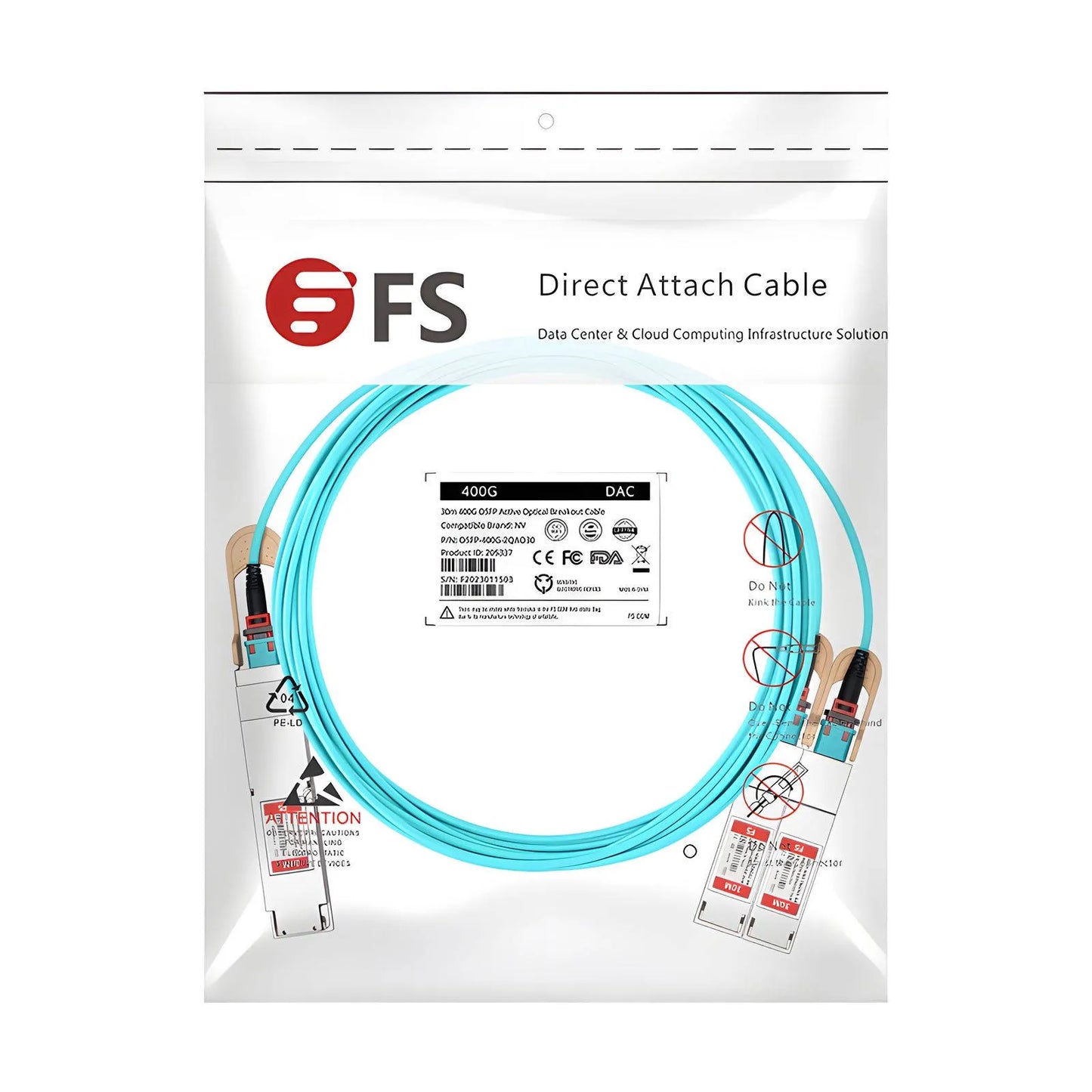 30m (98ft) NVIDIA/Mellanox MFA7U10-H030 Compatible 400G OSFP 8 x 50G PAM4 Finned Top to 2 x 200G QSFP56 4 x 50G PAM4 InfiniBand HDR Active Optical Breakout Cable for Quantum-2 Switches and ConnectX-6 HCA