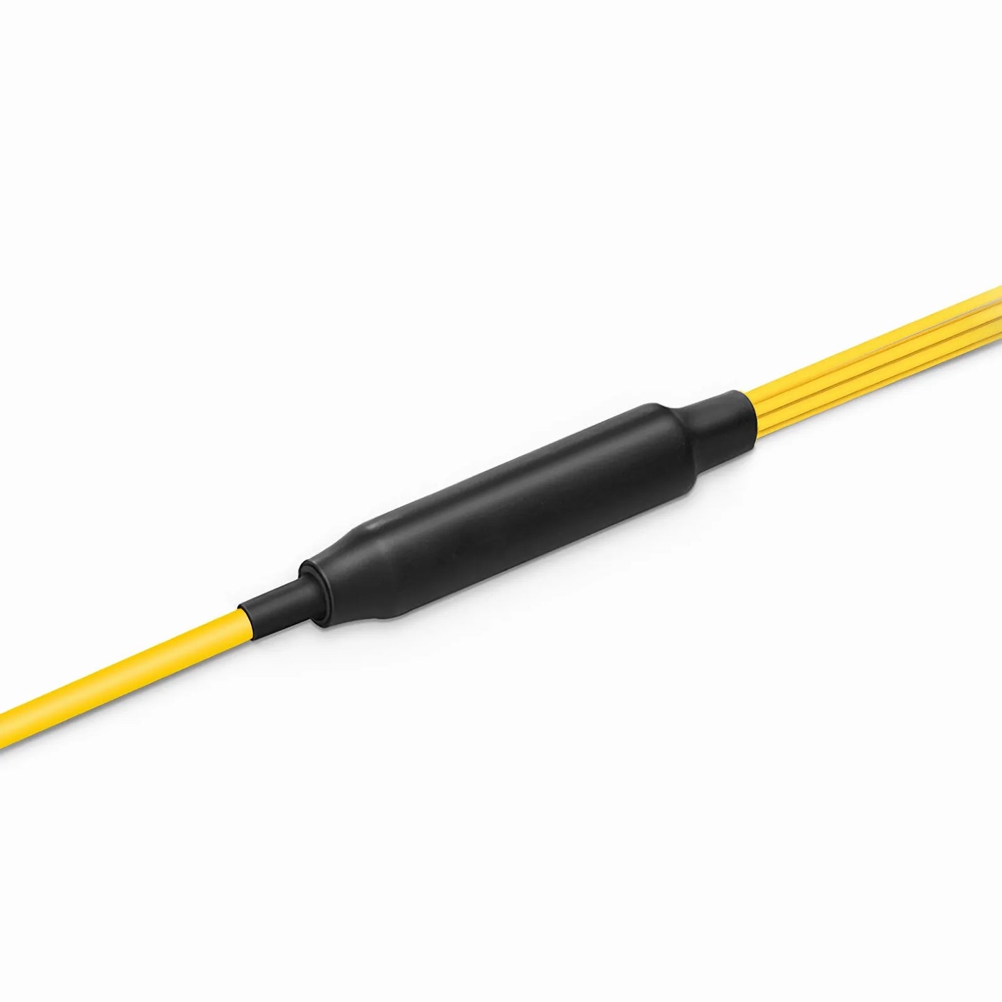 30m (98ft) MTP® Hybrid Trunk Cable, MTP®-8 APC (Male) to 4 LC UPC Duplex Uniboot, 16 Fibers, Single Mode (OS2), Plenum (OFNP), 0.35dB Max, Type B, Double Jacket, Yellow