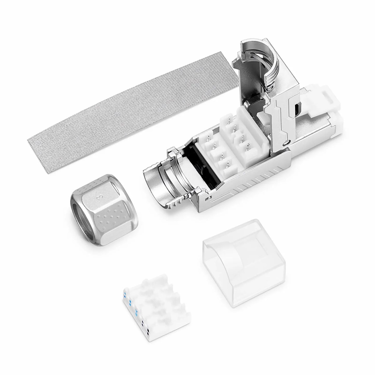 Cat7 RJ45 Tool-Free Modular Plugs, Shielded Network Connectors for 22~24AWG Twisted Pair Solid or Stranded Cable (10/Pack)