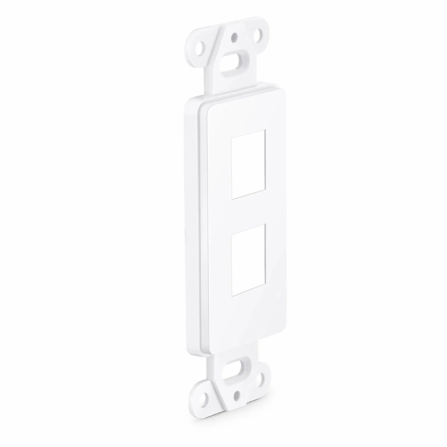 Faceplate Frame Keystone Insert, 2 Ports, White, 4.09'' x 1.40''