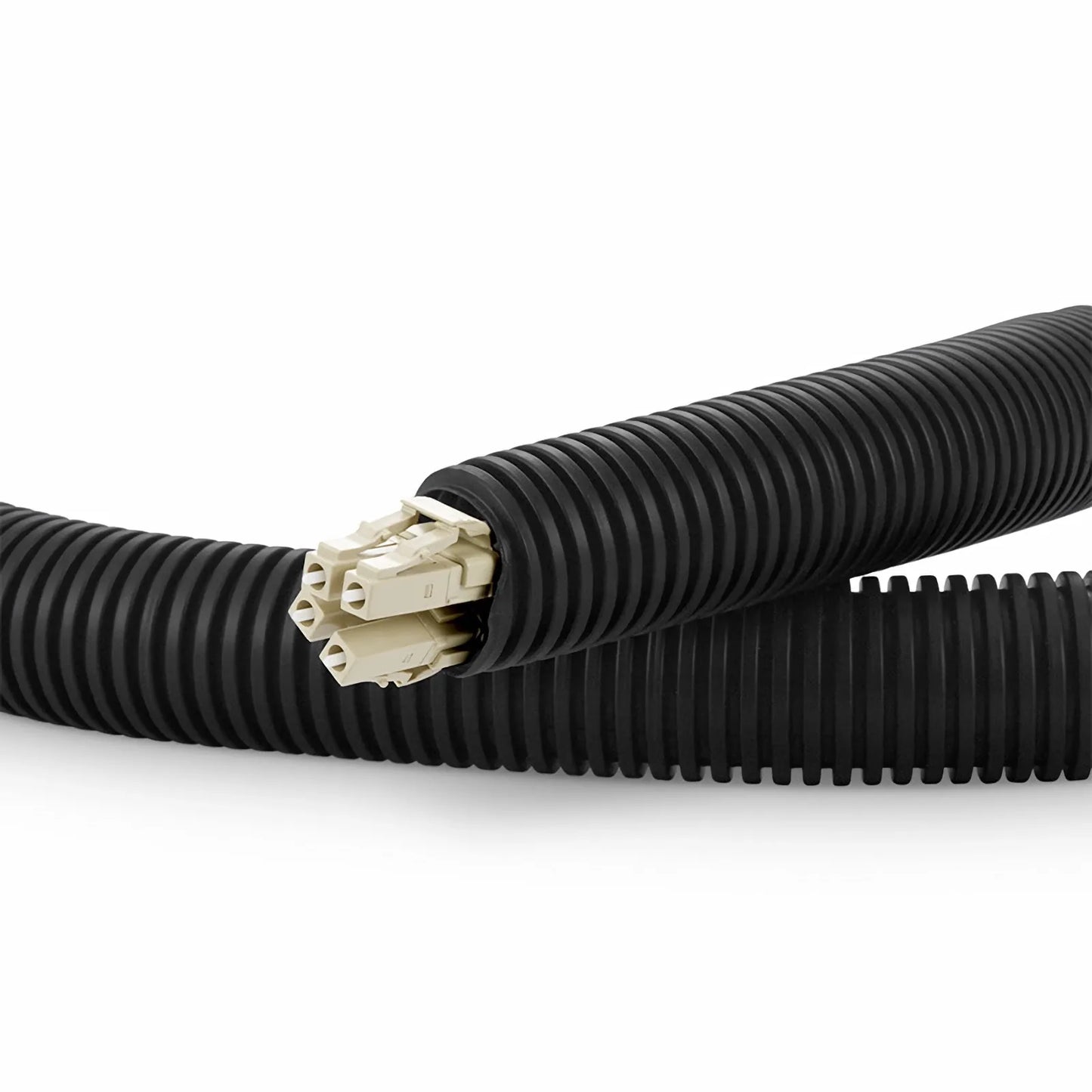 25m (82ft) Black Flame Retardant Polypropylene Convoluted Tubing, 19mm Inside Diameter
