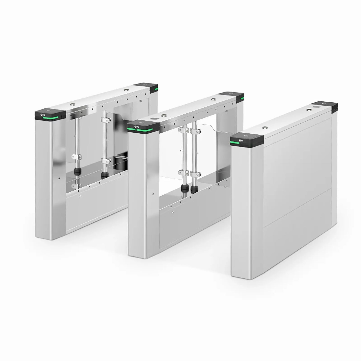 SWB950-R, Swing Barrier (Right Pedestal), 10mm PMMA/Stainless Steel Pipe, 650mm to 1050mm Lane Width, Support QR Code and IC Card