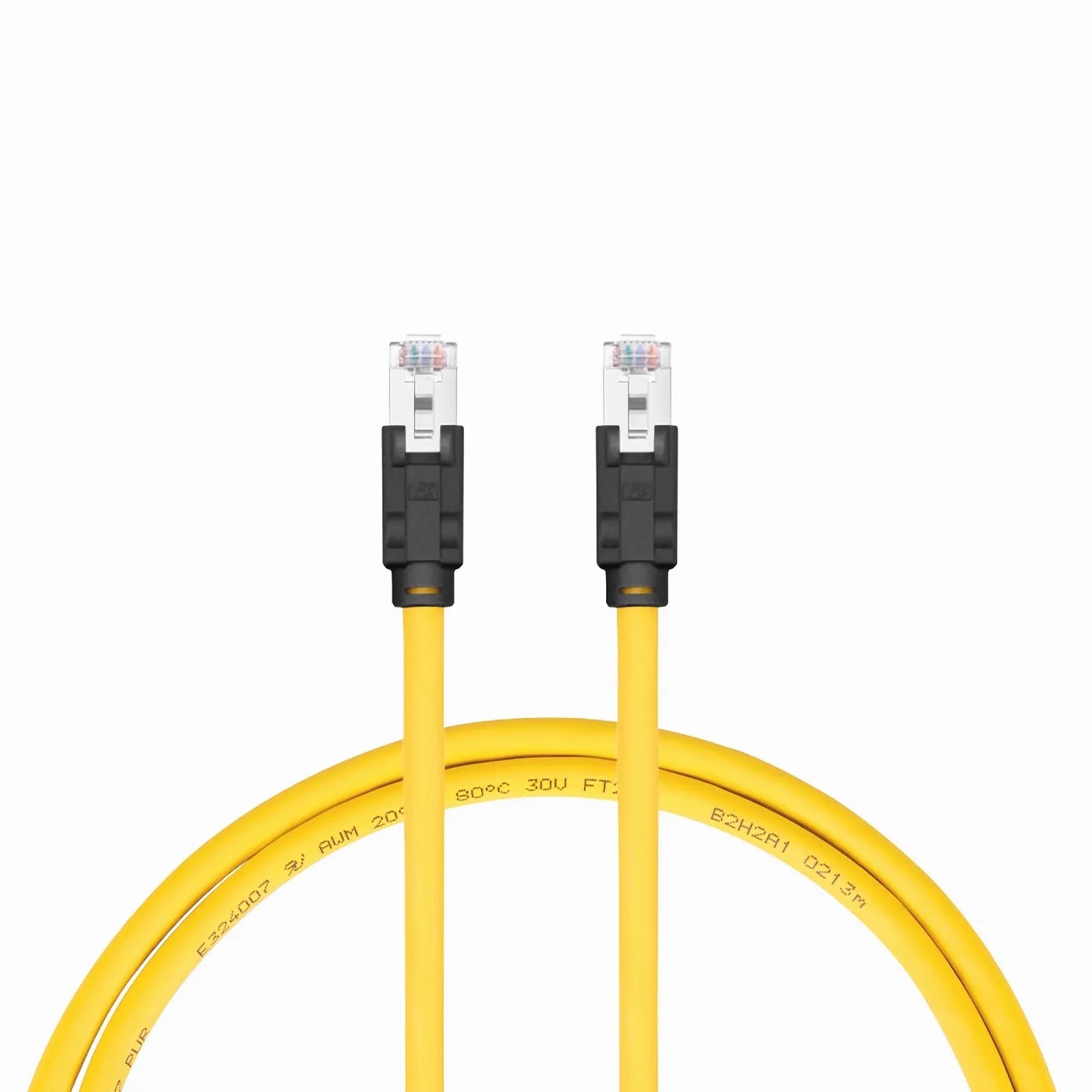 10ft (3m) Industrial Cat6a Shielded (S/FTP) PUR Ethernet Network Patch Cable, Yellow