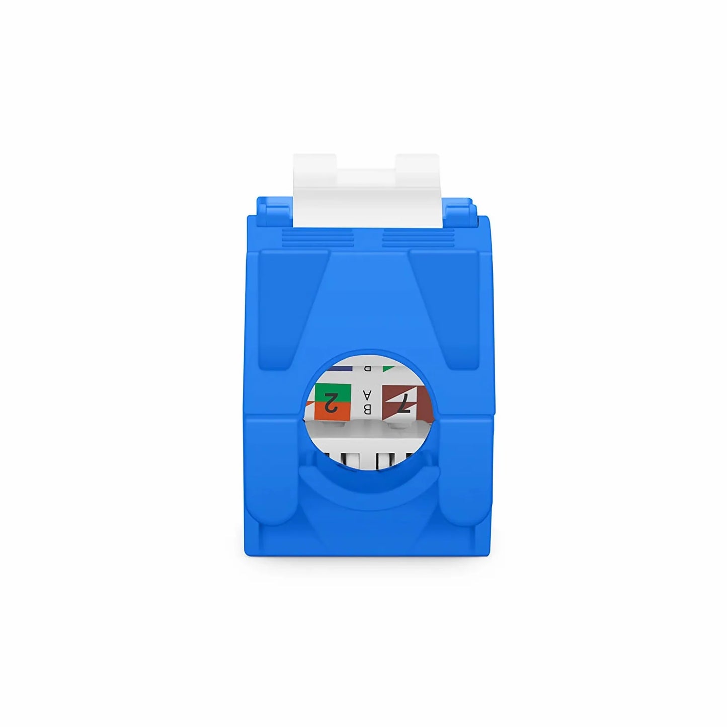 Cat6a RJ45 (8P8C) Unshielded Toolless Keystone Jack Module, Blue (10 pcs/Pack)