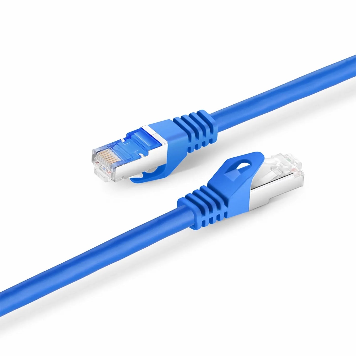 6in (0.15m) Cat6a 26AWG Snagless Shielded (S/FTP) PVC CM Ethernet Network Patch Cable, Blue, 24Pcs/pack