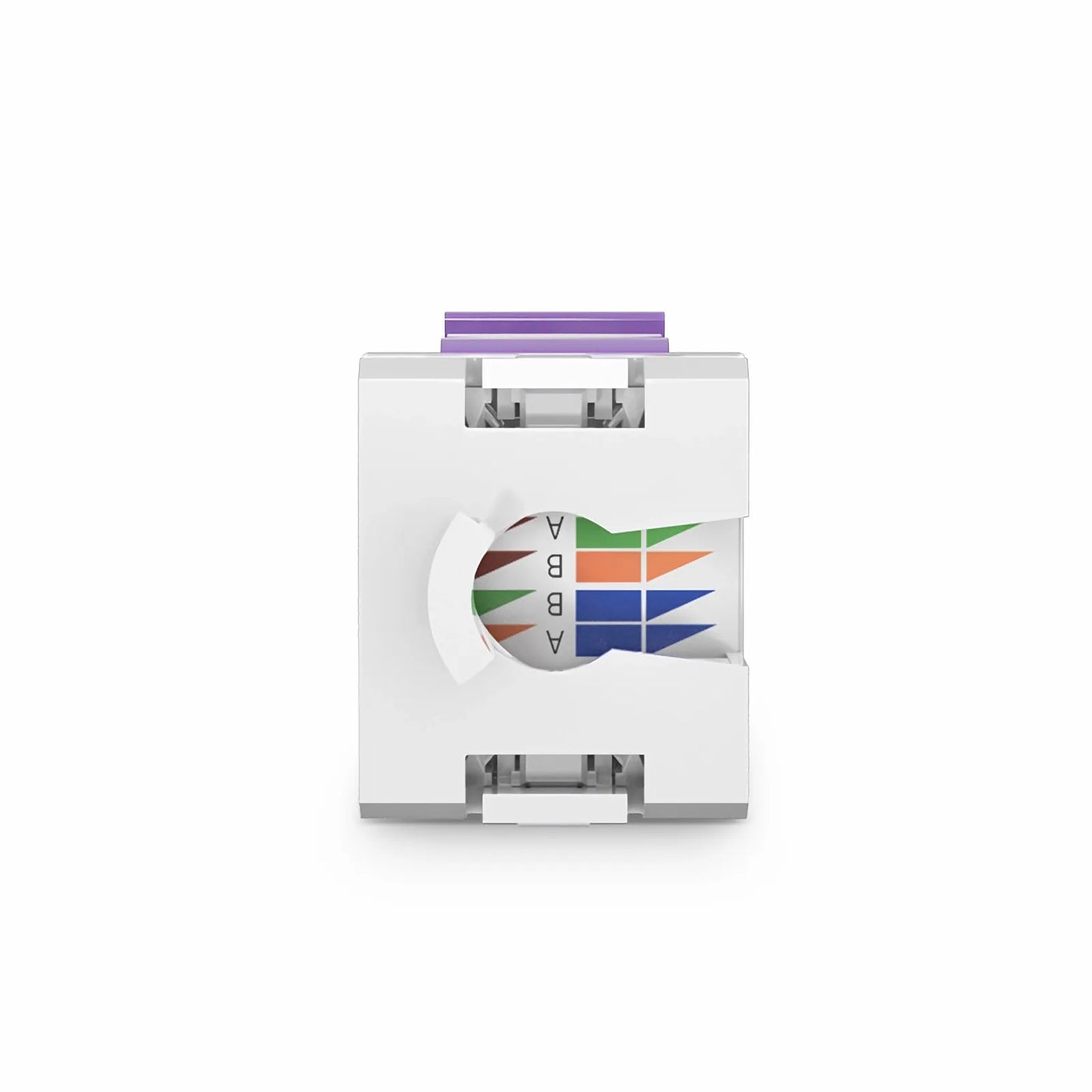 Cat6 RJ45 (8P8C) Unshielded Punch Down Keystone Jack Module, Purple (10 pcs/Pack)