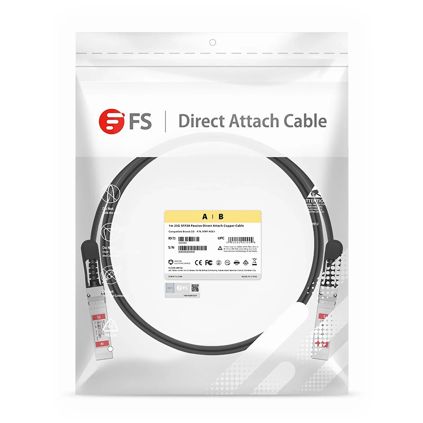 0.5m (2ft) Cisco Compatible 25G SFP28 Passive Direct Attach Copper Twinax Cable