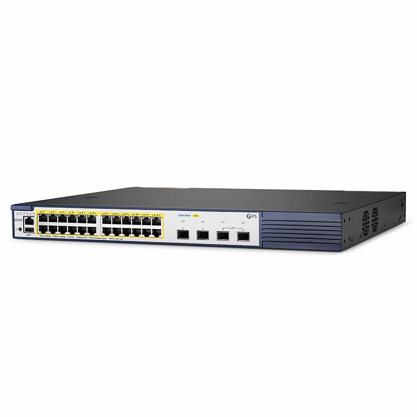 S3410-24TS-P, 24-Port Gigabit Ethernet L2+ PoE+ Switch, 24 x PoE+ Ports @740W, with 2 x 10Gb SFP+ Uplinks and 2 x Combo SFP Ports, PicOS®, Support MLAG, Broadcom Chip