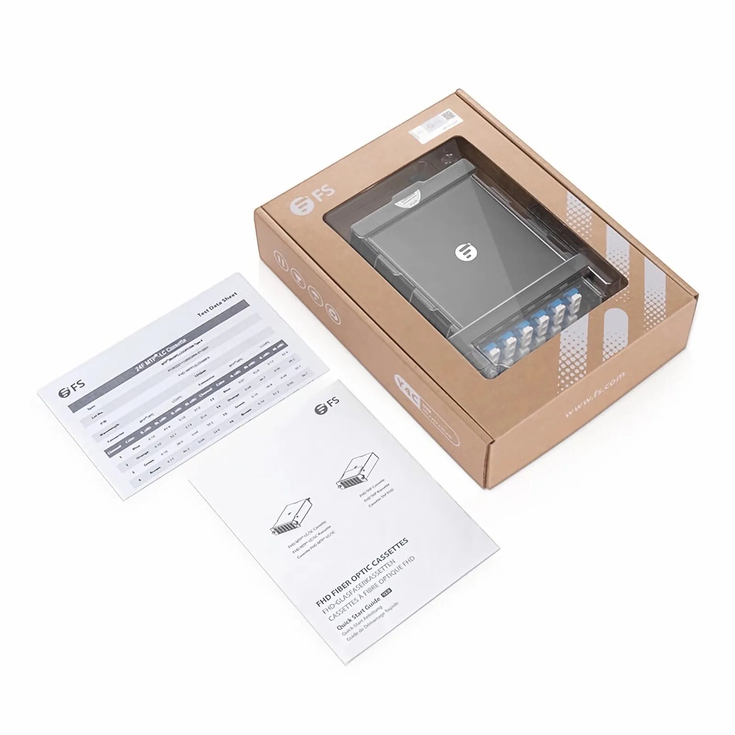 FHD™ MTP®-LC Cassette, OS2 Single Mode, Type A, 24 Fibers, MTP®-24 (Male) to 12 x LC Duplex (Blue), 0.35dB Max.