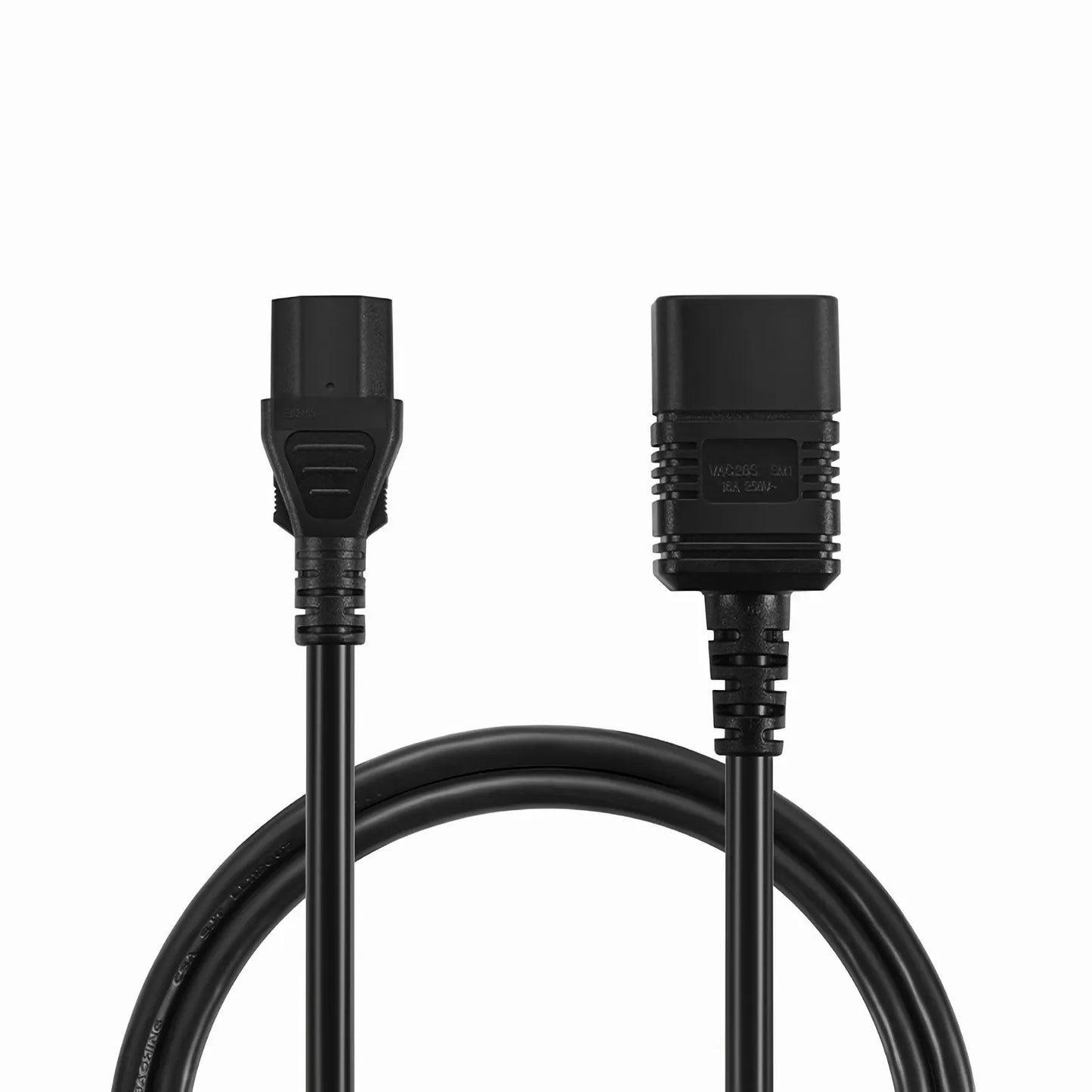 6ft (1.8m) IEC60320 C20 to IEC60320 C13 14AWG 250V/15A Power Cord, Black