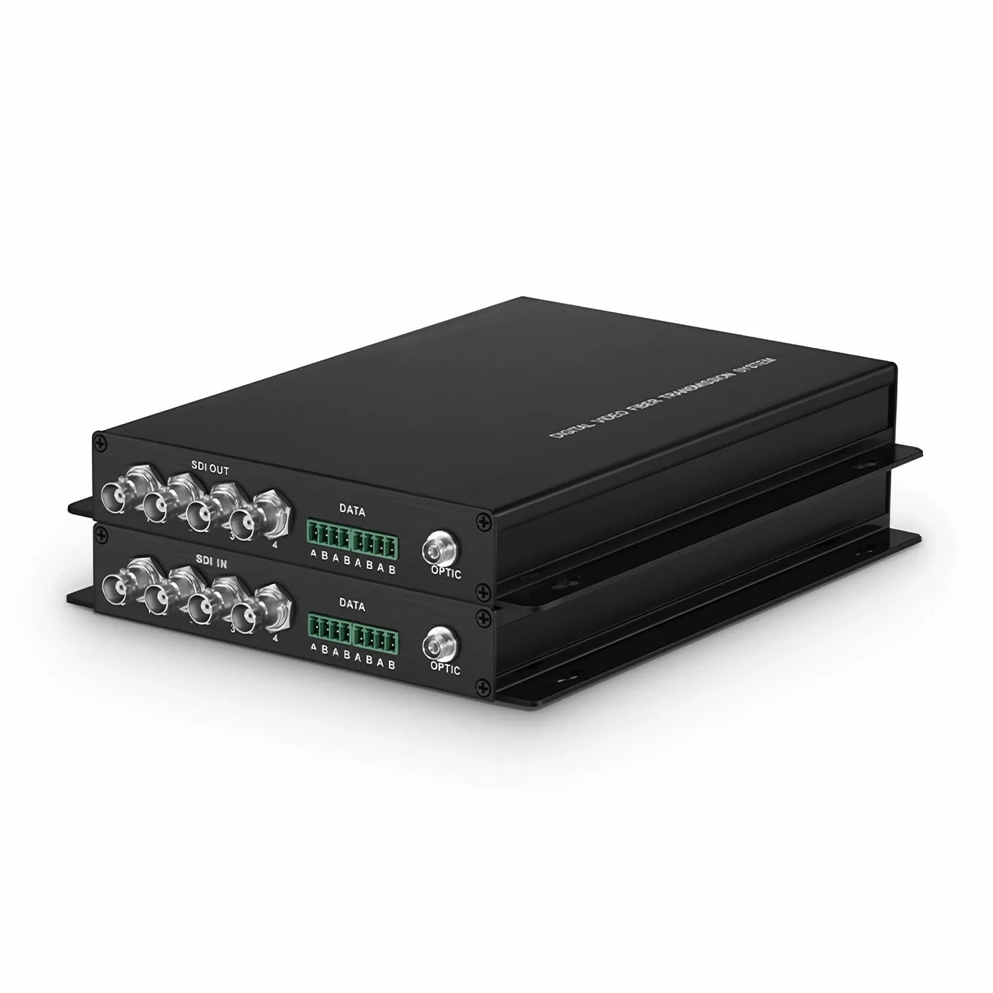 4 Channel Unidirectional HD-SDI over Optical Fiber Transmitter and Receiver Set