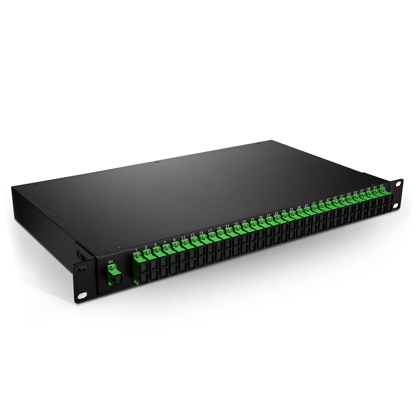 1 x 64 PLC Fiber Splitter, 1U 19" Rack Mount, SC/APC, Singlemode