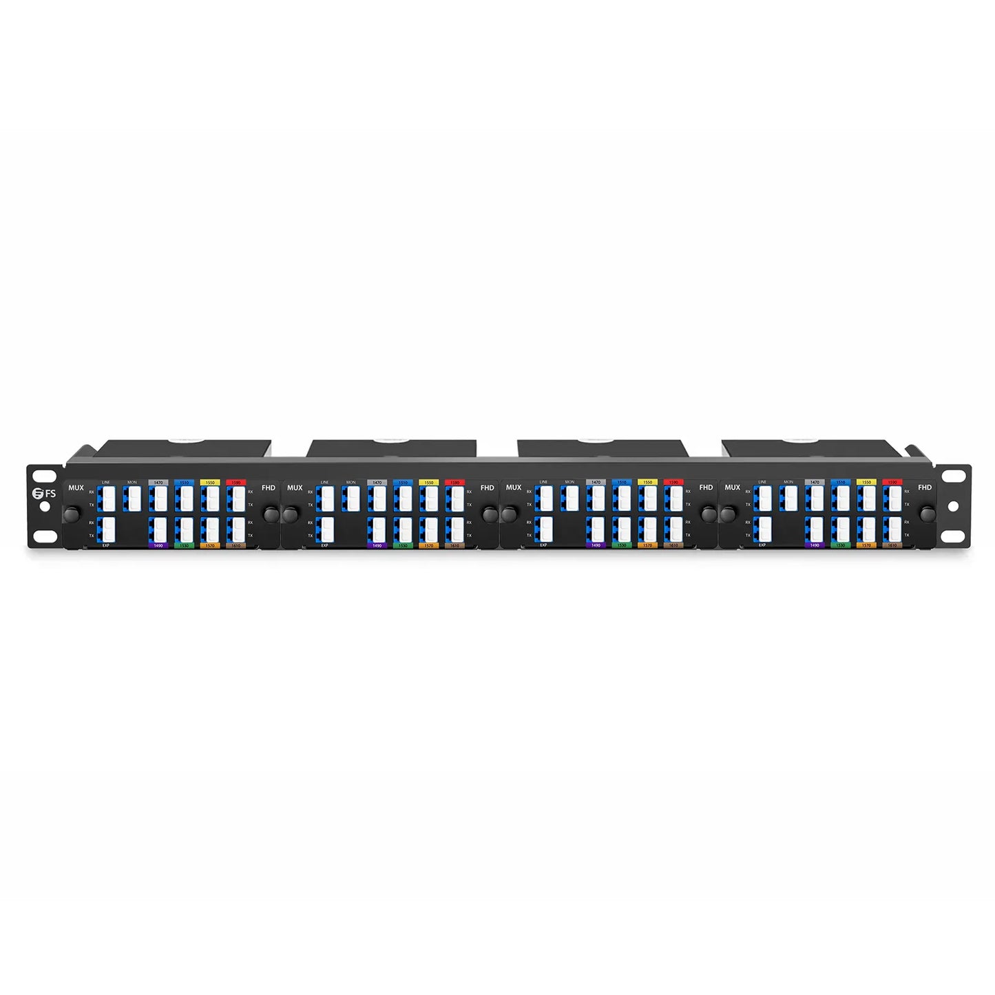 8 Channels CWDM Mux Demux, 1470-1610nm, with Monitor and Expansion Port, 2.0dB Typical IL, LC/UPC, Dual Fiber, High Density, FHD™ Plug-in Module