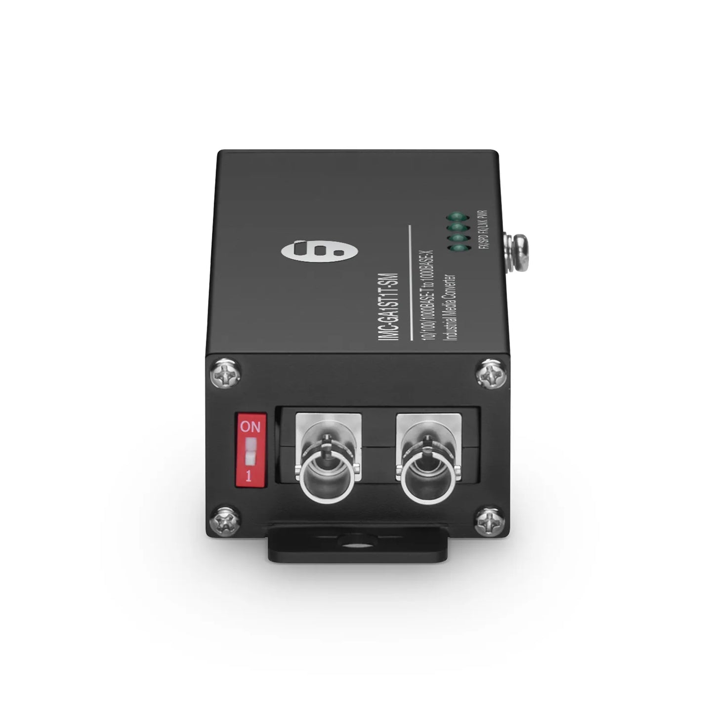 Mini Industrial Unmanaged 1x 10/100/1000Base-T RJ45 to 1x 1000Base-X Single Mode ST 1310nm 20km Gigabit Ethernet Media Converter, American Plug Standard