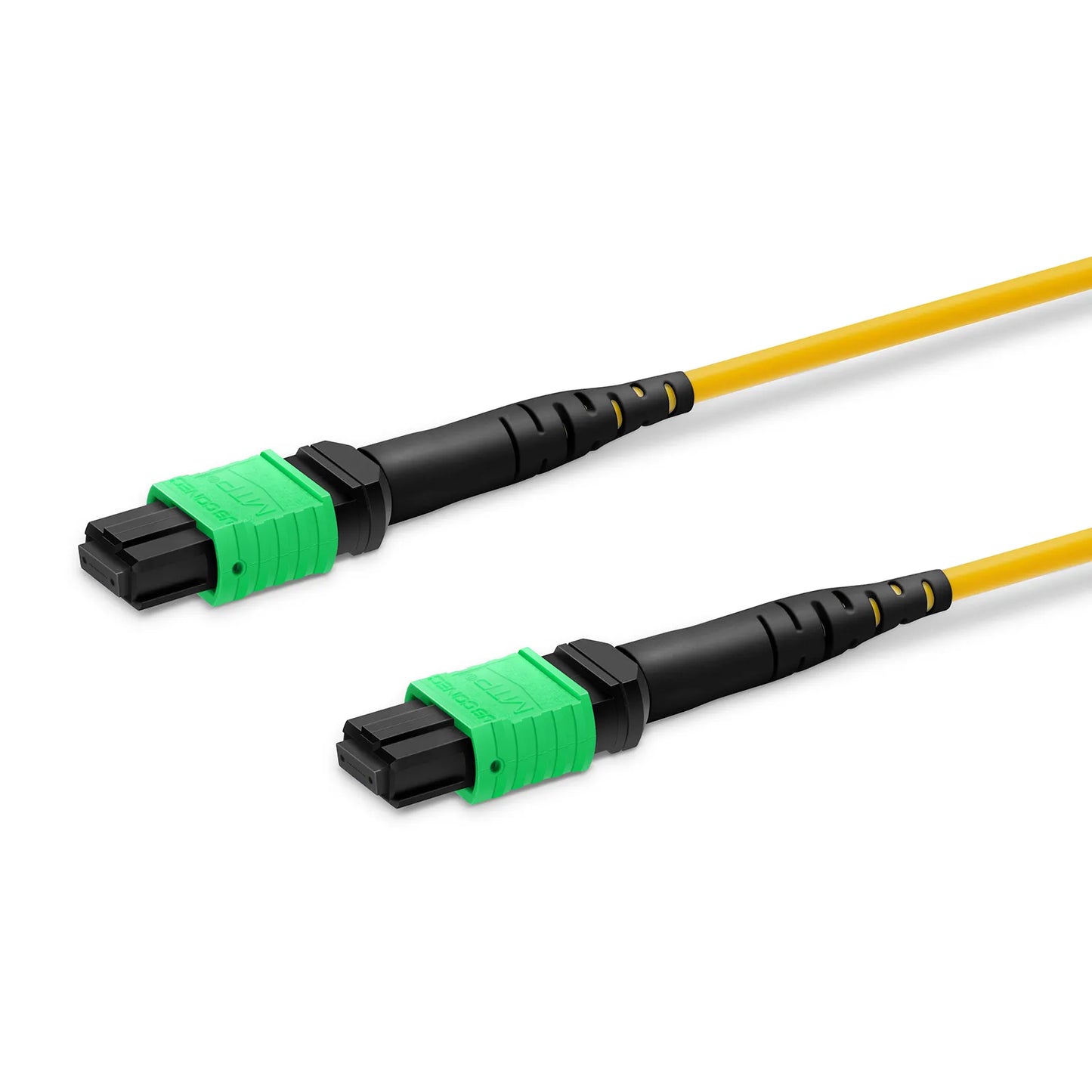 100m (328ft) MTP® Jumper, MTP®-12 APC (Female) to MTP®-12 APC (Female), 12 Fibers, Single Mode (OS2), Plenum (OFNP), 0.35dB Max, Type B, Yellow, with Spool