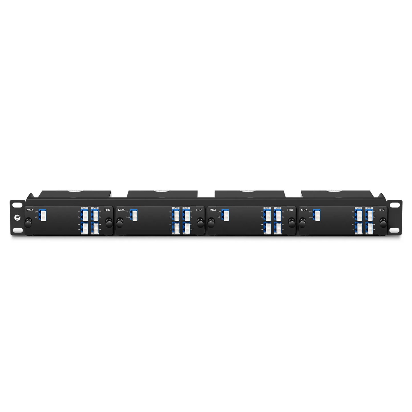 4 Channels LAN-WDM Mux Demux, 1273.55-1286.66nm, with Monitor Port, 2.8dB Typical IL, LC/UPC, Single Fiber, Side-B, High Density, FHD™ Plug-in Module