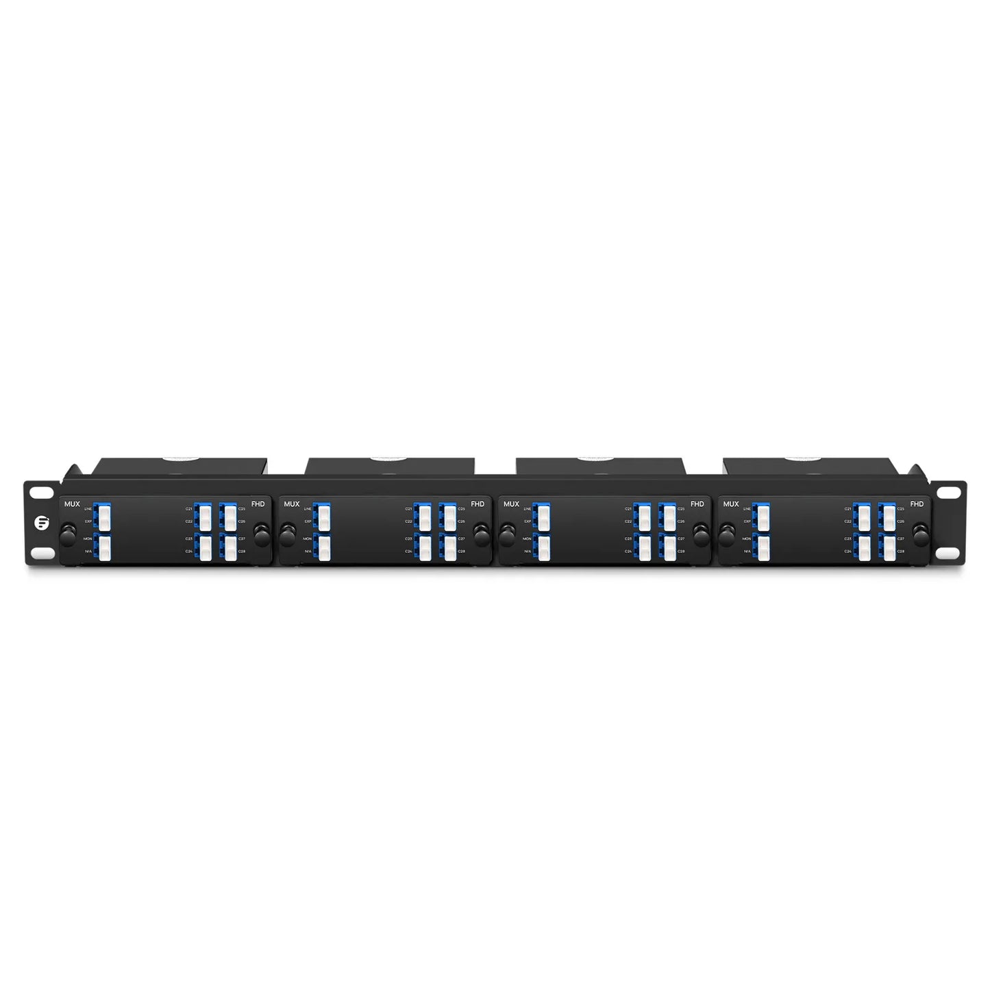 8 Channels DWDM Mux or Demux, 100GHz C21-C28, with Monitor and Expansion Port, 2.75dB Typical IL, LC/UPC, Single Fiber, High Density, FHD™ Plug-in Module
