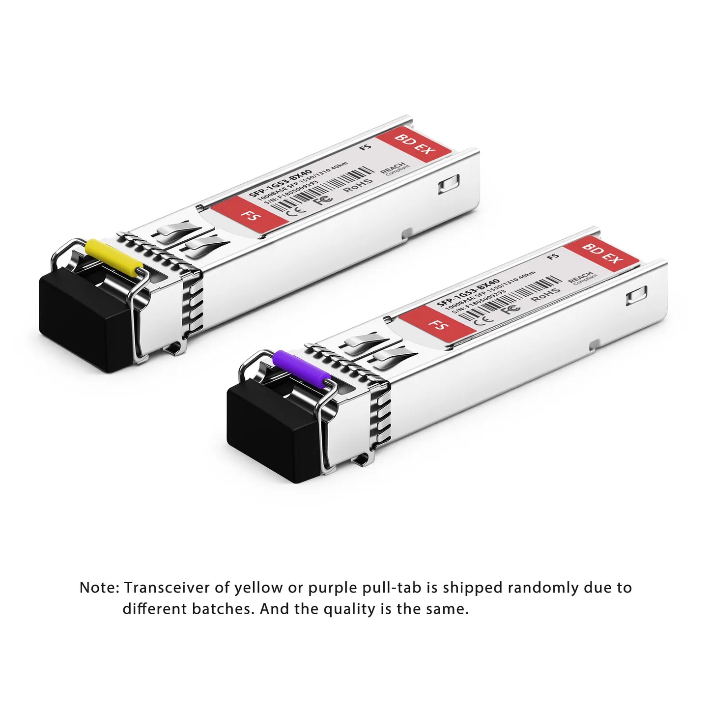 1000BASE-BX-D SFP BiDi 1550nm-TX/1310nm-RX 40km DOM Simplex LC/UPC SMF Optical Transceiver Module for FS Switches