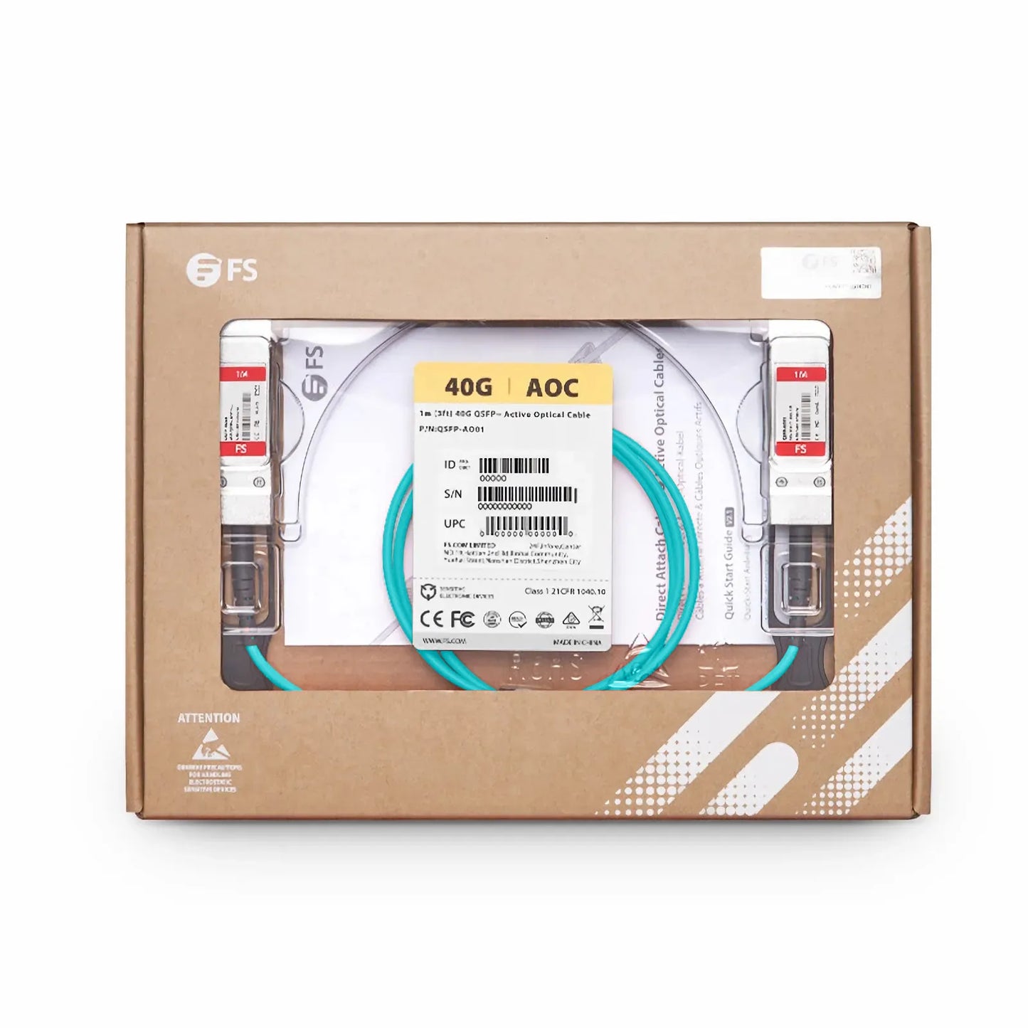 1m (3ft) Cisco QSFP-H40G-AOC1M Compatible 40G QSFP+ Active Optical Cable