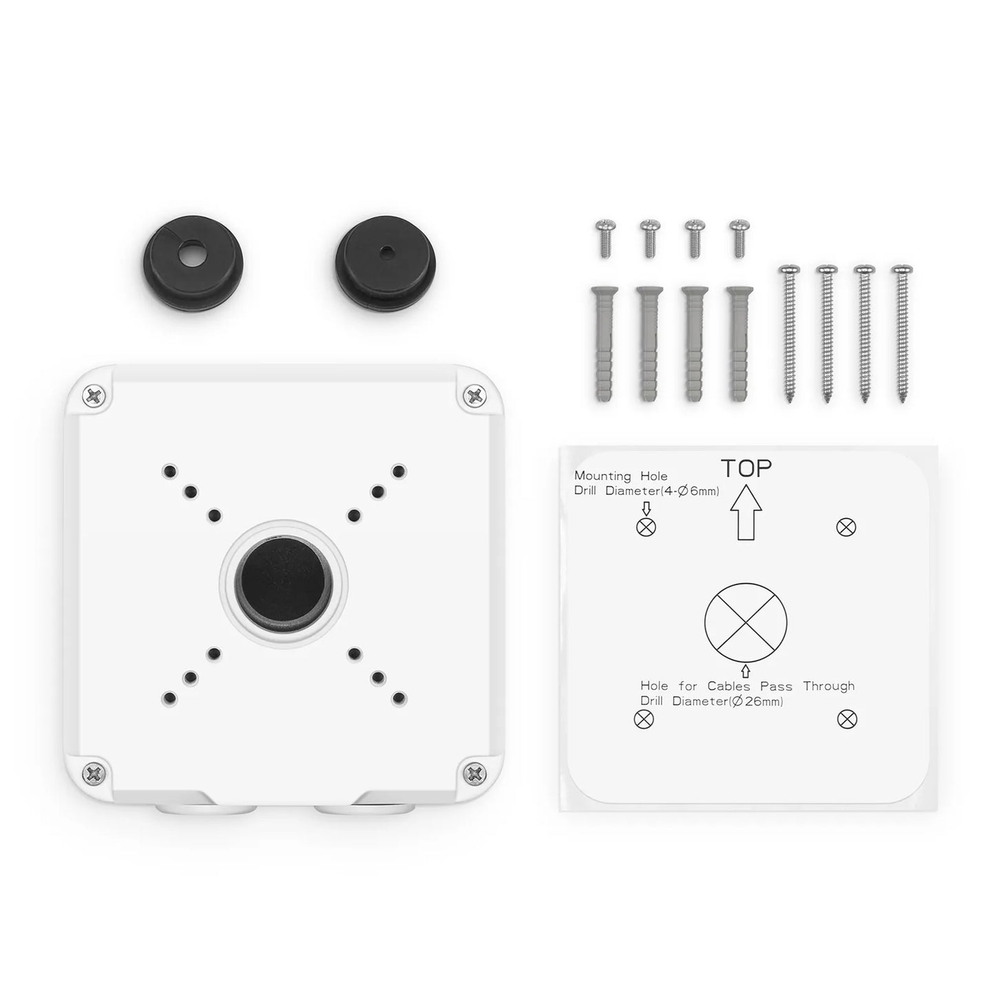 CA-J006-V1, Junction Box for Fixed Bullets with a Four Hole Pattern