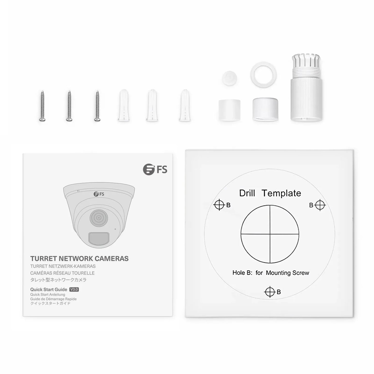 IPC101-2M-T, Full HD 2MP Turret Network Camera with Build-in Mic, 98ft Night Vision, IP67 Weatherproof PoE Network Camera with Fixed 2.8mm Lens