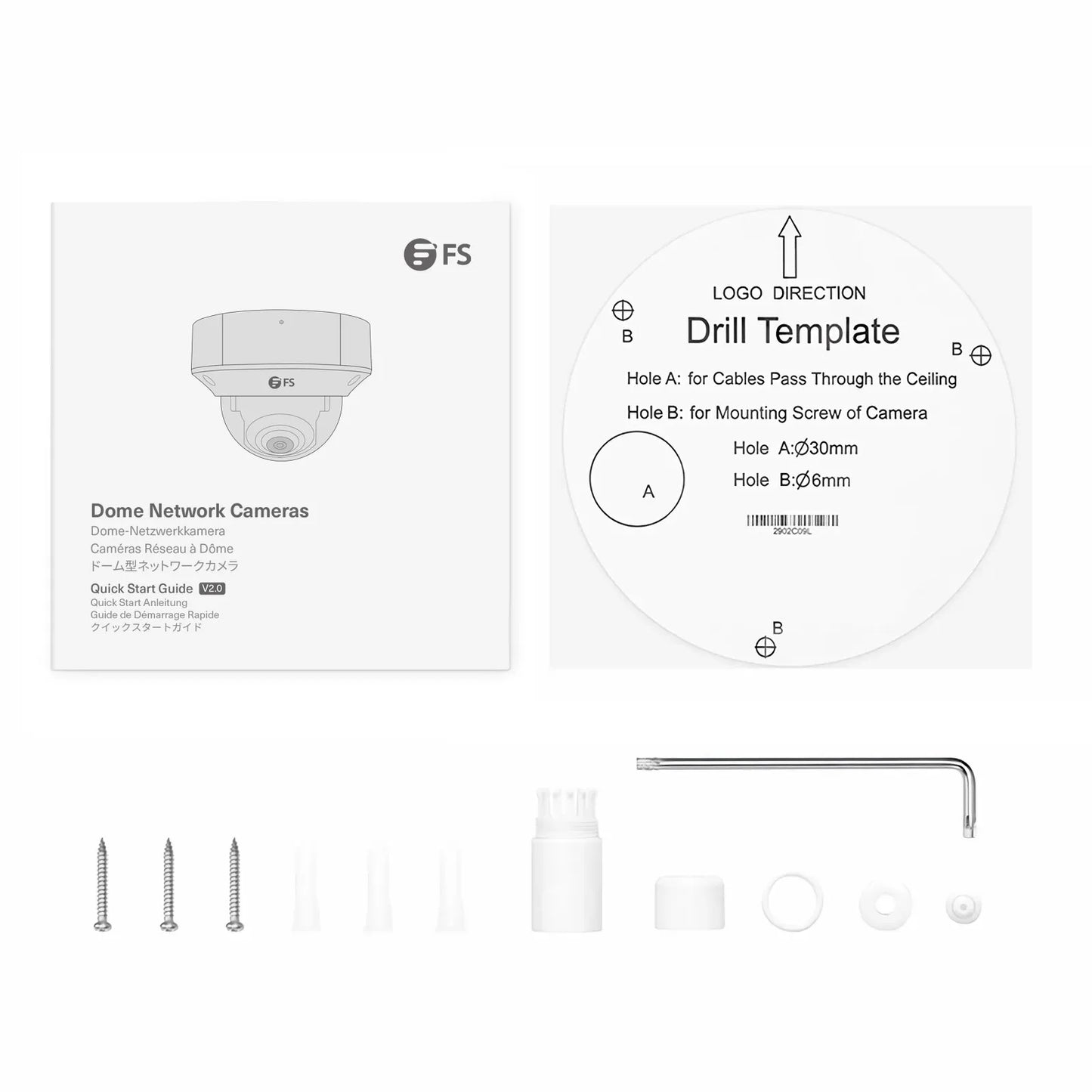 IPC305-5M-D Dome Camera, with 2.7 ~ 13.5mm Varifocal Lens, 5MP Resolution, Built-in Mic, 131ft Night Vision, Smart Intrusion Prevention, IP67 & IK10 PoE Network Camera