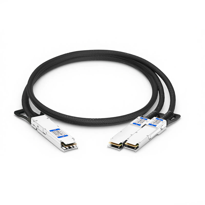 Refurb Squared 1m (3ft) Arista Networks Compatible 800G Twin-port OSFP 8 x 100G PAM4 Finned Top to 2 x 400G QSFP112 4 x 100G PAM4 Active Electrical Breakout Cable