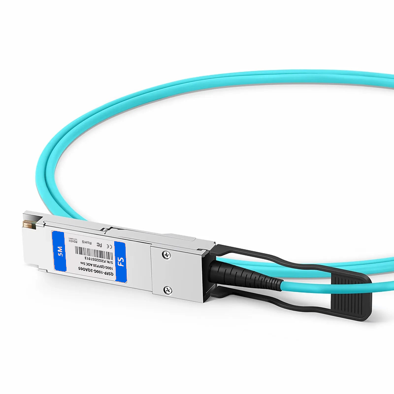Refurb Squared 5m (16ft) Cisco Compatible 100G QSFP28 4 x 25G NRZ to 2 x 50G QSFP28 2 x 25G NRZ Active Optical Breakout Cable