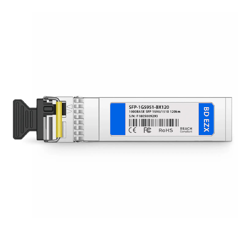 Refurb Squared Cisco GLC-BX120-D Compatible 1000BASE-BX-D SFP BiDi 1550nm-TX/1490nm-RX 120km DOM Simplex LC/UPC SMF Optical Transceiver Module