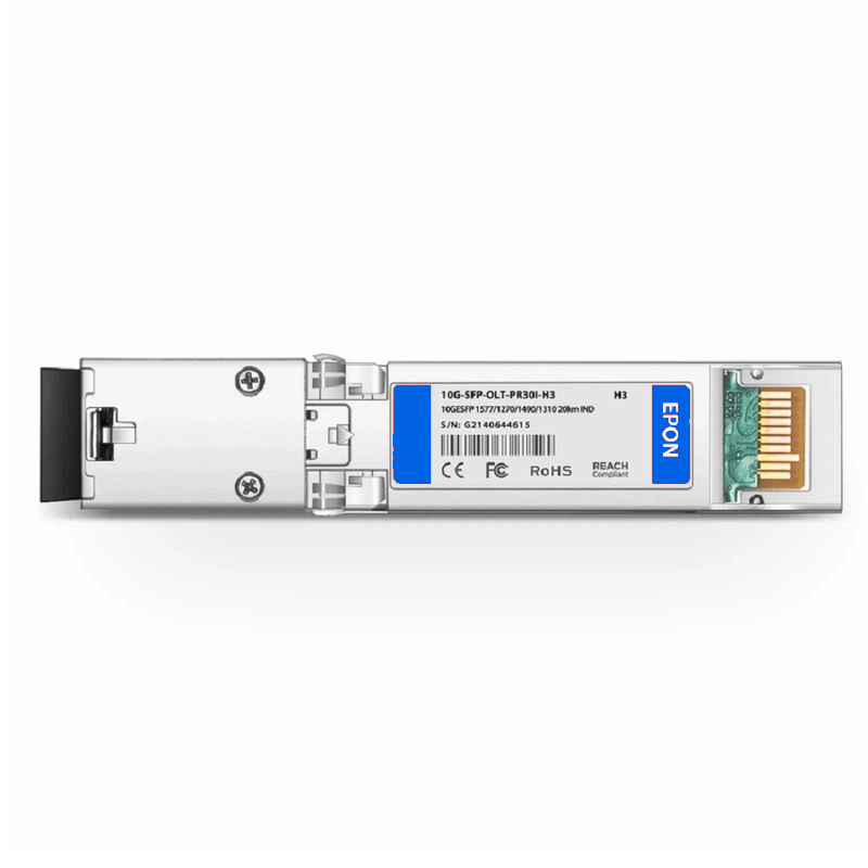 Refurb Squared H3C Compatible 10G EPON OLT SFP+ 1577nm-TX/1270nm-RX and 1490nm-TX/1310nm-RX Class PR30 20km DOM Simplex SC/UPC SMF Optical Transceiver Module (Industrial)
