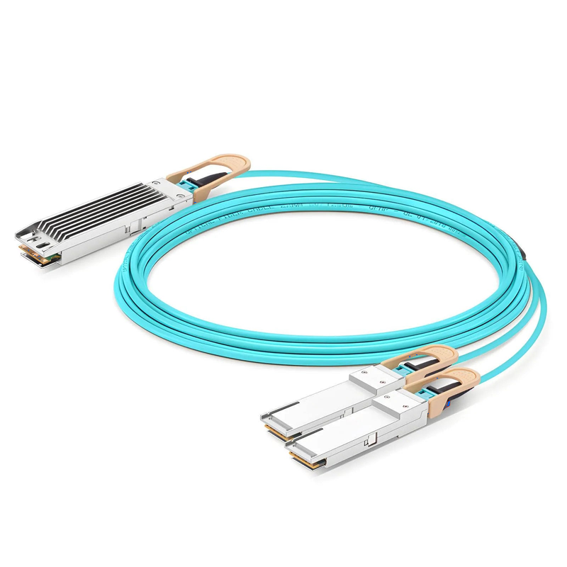 Refurb Squared 30m (98ft) NVIDIA/Mellanox MFA7U10-H030 Compatible 400G OSFP 8 x 50G PAM4 Finned Top to 2 x 200G QSFP56 4 x 50G PAM4 InfiniBand HDR Active Optical Breakout Cable for Quantum-2 Switches and ConnectX-6 HCA