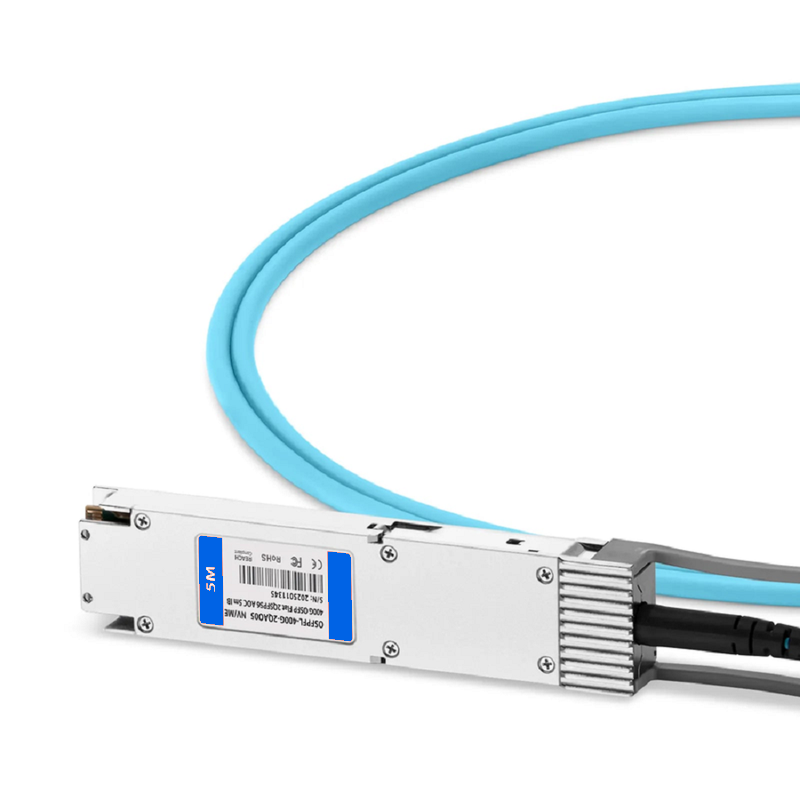 Refurb Squared 15m (49ft) NVIDIA/Mellanox MFA7U10-H015-FLT Compatible 400G OSFP 8 x 50G PAM4 Flat Top to 2 x 200G QSFP56 4 x 50G PAM4 InfiniBand HDR Active Optical Breakout Cable for Quantum Switches and ConnectX-7 HCA