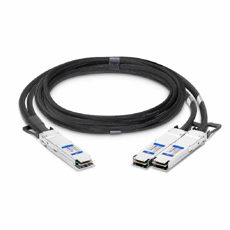 Refurb Squared 2m (7ft) NVIDIA/Mellanox MCA7J60-N002 Compatible 800G OSFP 8 x 100G PAM4 Finned Top to 2 x 400G OSFP 4 x 100G PAM4 Flat Top Ethernet Active Direct Attach Copper Breakout Cable