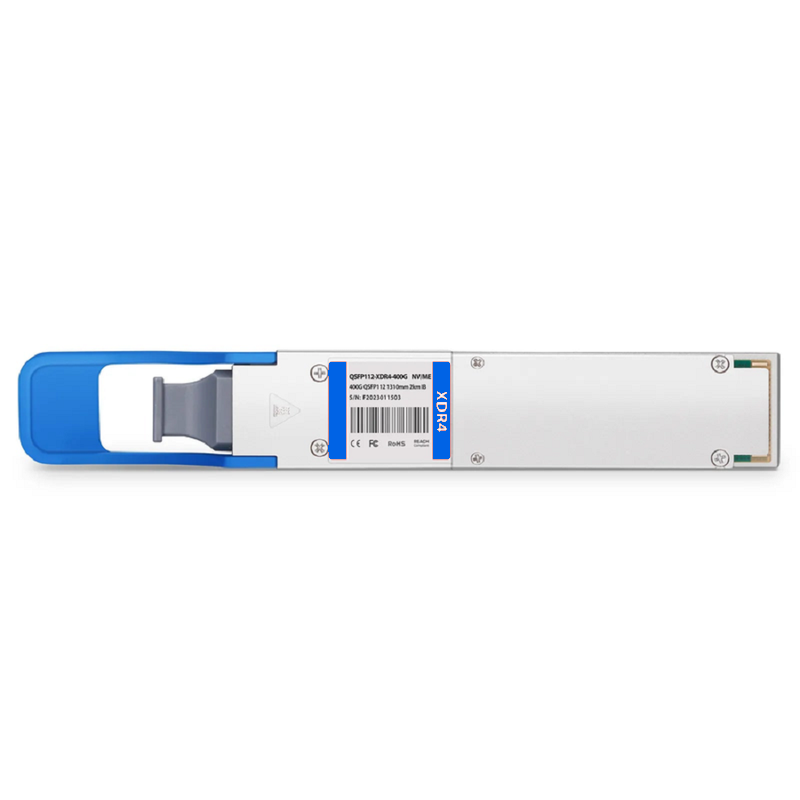 Refurb Squared Generic Compatible 400GBASE-XDR4 QSFP112 4 x 100G PAM4 1310nm 2km DOM MPO-12/APC SMF Optical Transceiver Module, Breakout to 4 x 100G-FR