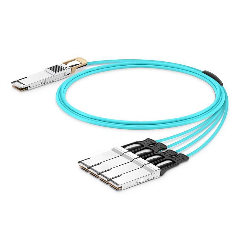 Refurb Squared 7m (23ft) NVIDIA/Mellanox Compatible 400G QSFP-DD 8 x 50G PAM4 to 4 x 100G QSFP56 2 x 50G PAM4 Ethernet Active Optical Breakout Cable
