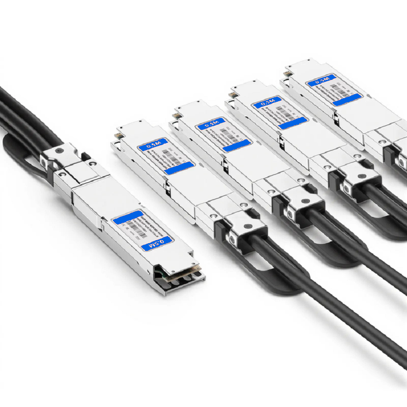 Refurb Squared 1m (3ft) NVIDIA/Mellanox MCP7Y50-N001 Compatible 800G OSFP 8 x 100G PAM4 Finned Top to 4 x 200G OSFP 2 x 100G PAM4 Finned Top Ethernet Passive Direct Attach Copper Breakout Cable