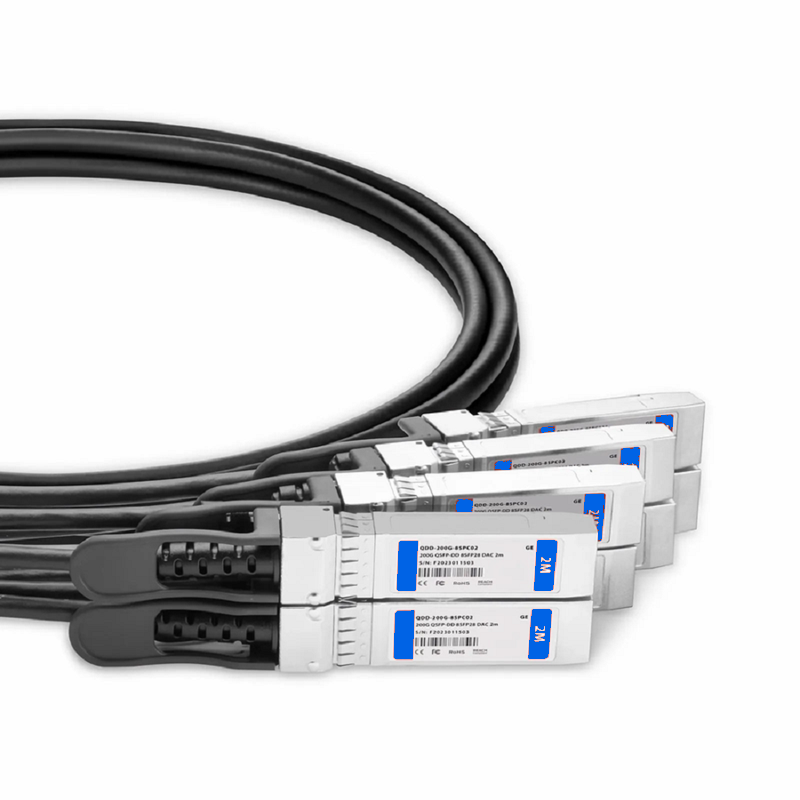 Refurb Squared 3m (10ft) Dell Compatible 200G QSFP-DD 8 x 25G NRZ to 8 x 25G SFP28 25G NRZ Passive Direct Attach Copper Breakout Cable