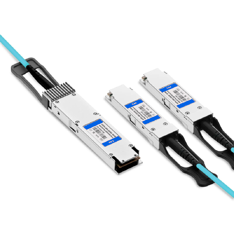 Refurb Squared 1m (3ft) Generic Compatible 200G QSFP-DD 8 x 25G NRZ to 2 x 100G QSFP28 4 x 25G NRZ Active Optical Breakout Cable
