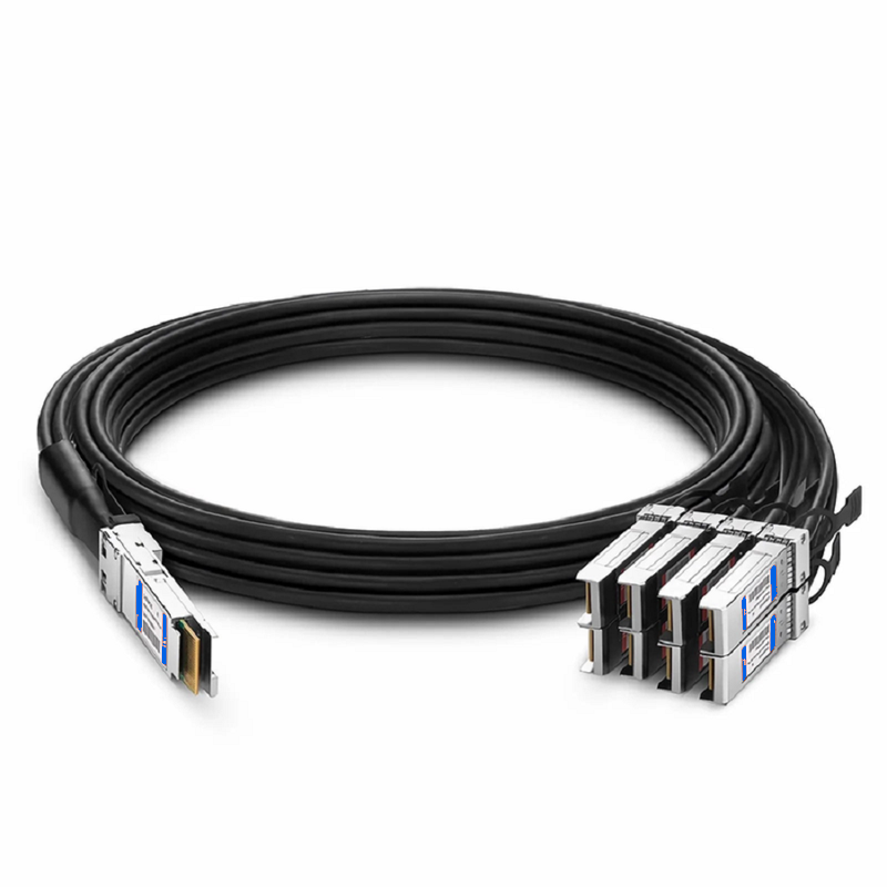 Refurb Squared 3m (10ft) Arista Networks CAB-D-8S-400G-3M Compatible 400G QSFP-DD 8 x 50G PAM4 to 8 x 50G SFP56 50G PAM4 Passive Direct Attach Copper Breakout Cable